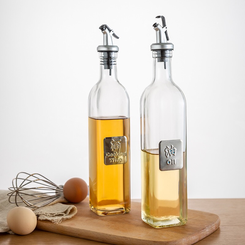 Household oil bottle glass leak proof seasoning bottle kitchen seasoning bottle set