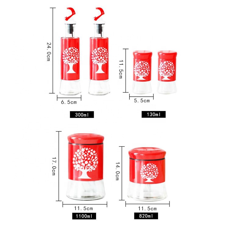 Household oil spice container condiment storage bottle color box set