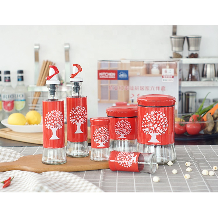 Household oil spice container condiment storage bottle color box set