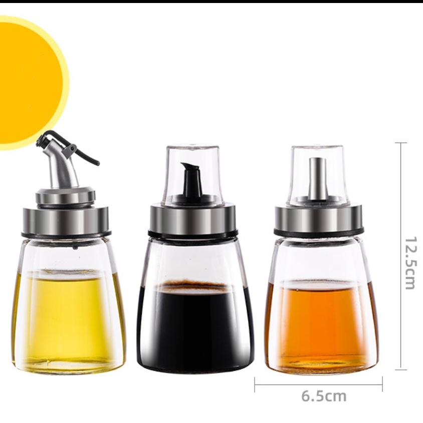 Household small sealing  oil glass pot oil proof seasoning soy glass jar in kitchen for vinegar soy