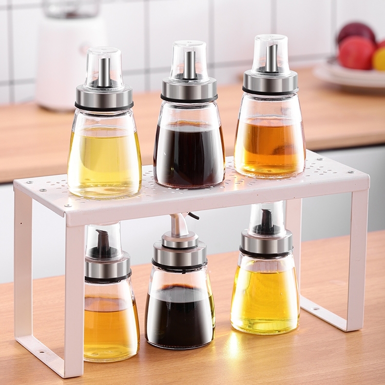 Household small sealing oil glass pot oil proof seasoning soy glass jar in kitchen for vinegar soy