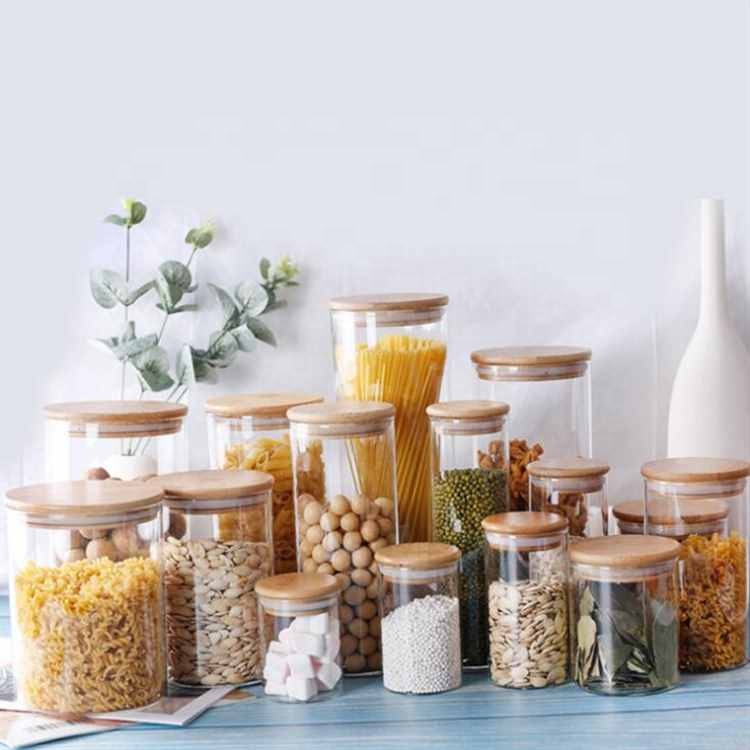 Household storage tools Kitchen miscellaneous grains airtight jar Heat-resistant glass tea caddy High borosilicate storage tank