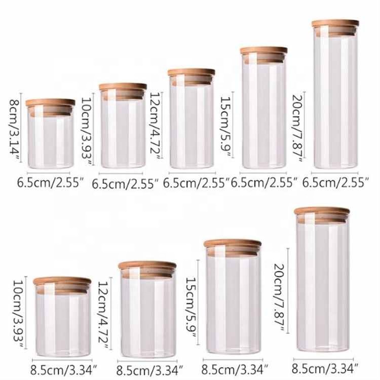 Household storage tools Kitchen miscellaneous grains airtight jar Heat-resistant glass tea caddy High borosilicate storage tank