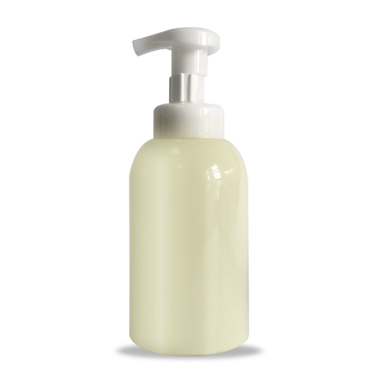 Hui He glass packaging Crystal white material 350 ml clear pink foaming soap pump bottle