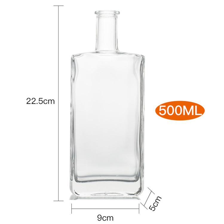 Hui He glass packaging featured 500 ml rectangular bottle for liquor wine gin