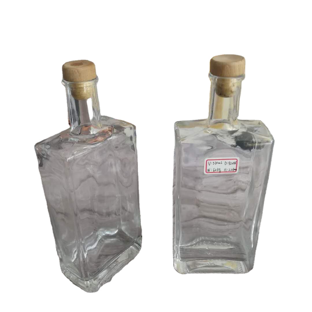 Hui He glass packaging featured 500 ml rectangular bottle for liquor wine gin