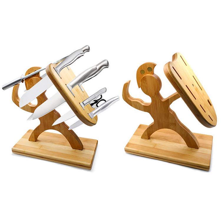 Humanoid creative maple wooden knife holder kitchen supplies multifunctional household kitchen knife storage rack