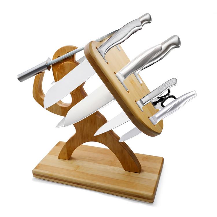 Humanoid creative maple wooden knife holder kitchen supplies multifunctional household kitchen knife storage rack