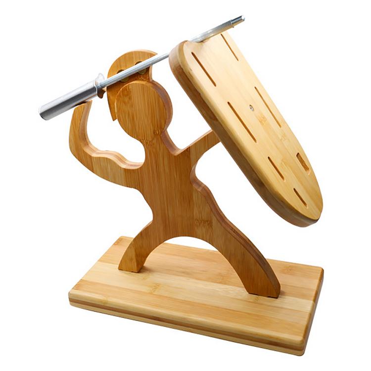 Humanoid creative maple wooden knife holder kitchen supplies multifunctional household kitchen knife storage rack