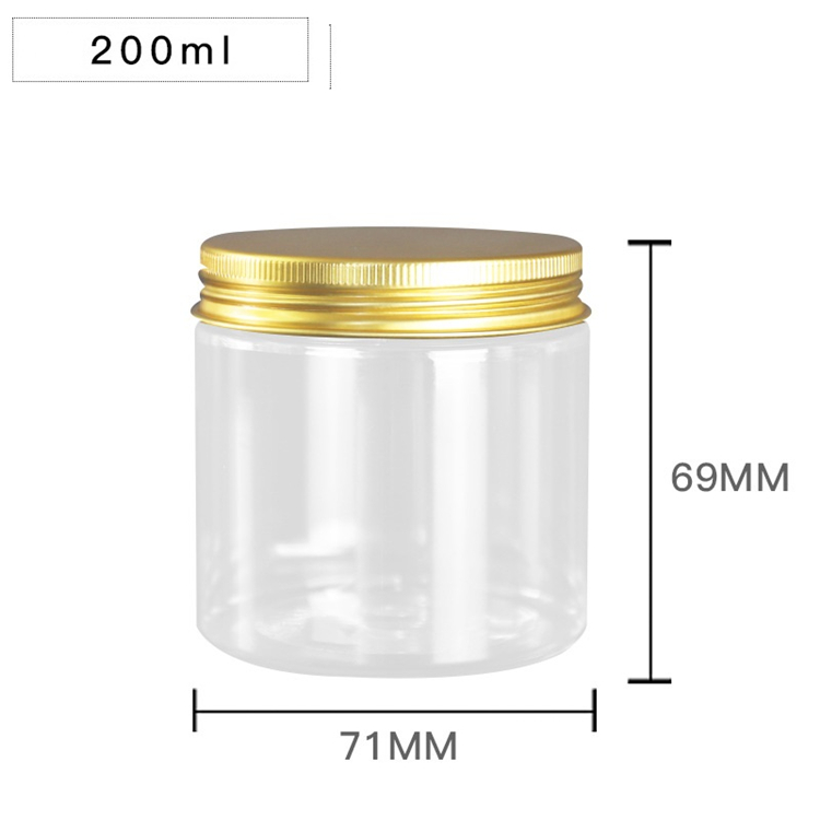 IBELONG Wholesale 100ml 120ml 150ml 200ml 250ml empty jar for candy with golden aluminum cap candy cookie jar with lid
