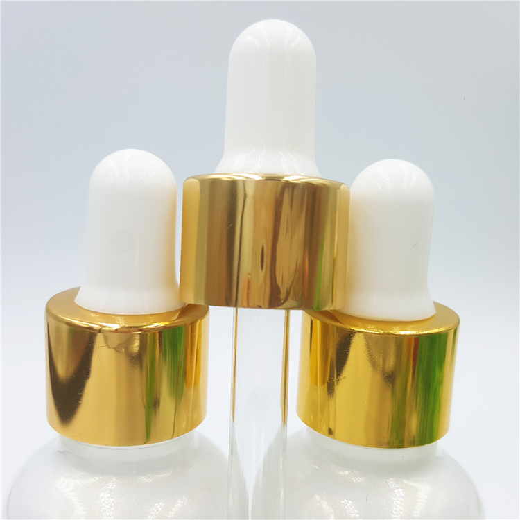 IBELONG Wholesale 30ml 50ml Pearl White Glass Essential Oil Dropper Bottle with Golden Aluminum Dropper Cap