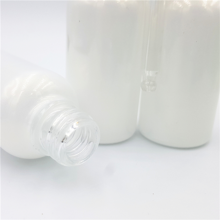 IBELONG Wholesale 30ml 50ml Pearl White Glass Essential Oil Dropper Bottle with Golden Aluminum Dropper Cap