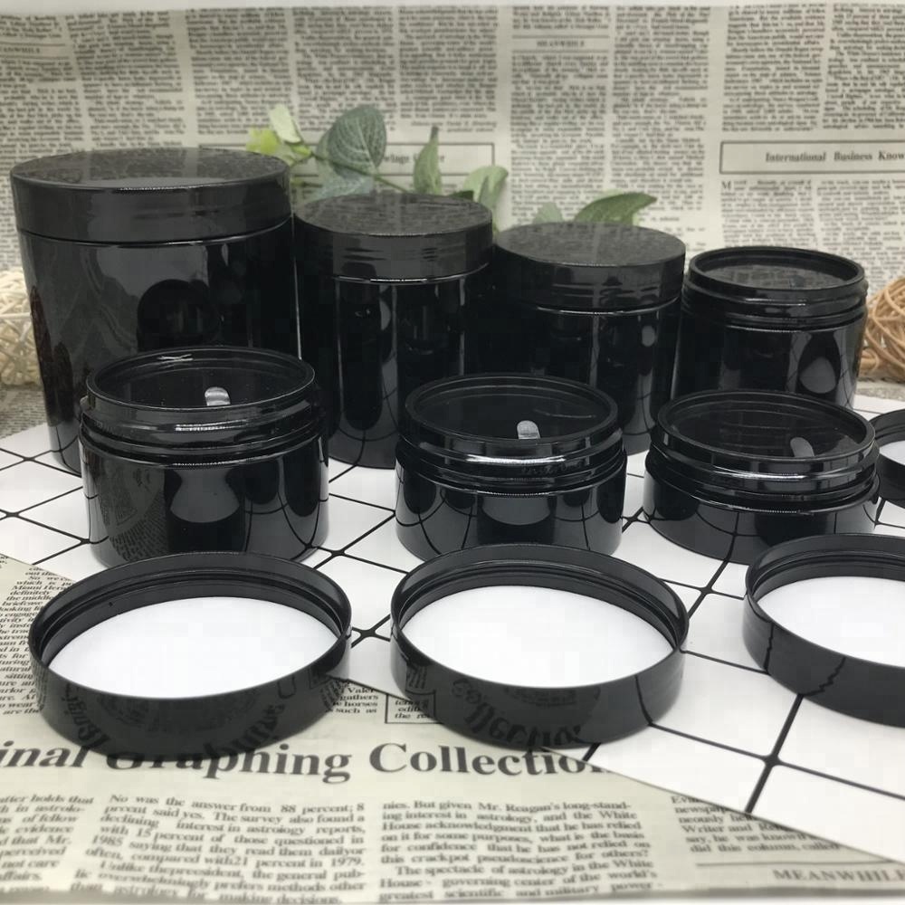 IBELONG hot sale 100ml empty black plastic pet jar for tooth powder
