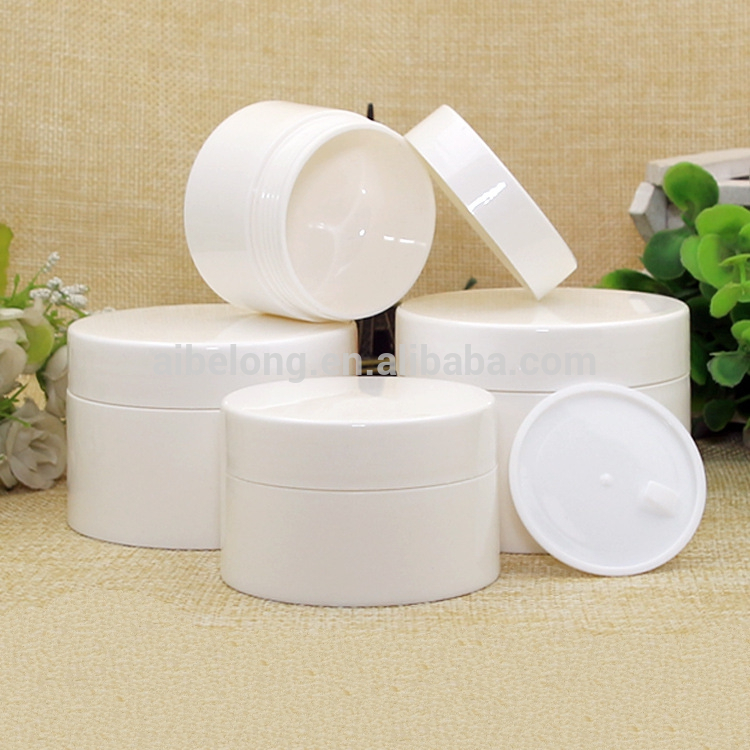 IBELONG hot sale 30g 50g 100g 120g cheap empty glossy white cosmetic plastic packaging jar for cream manufacturer