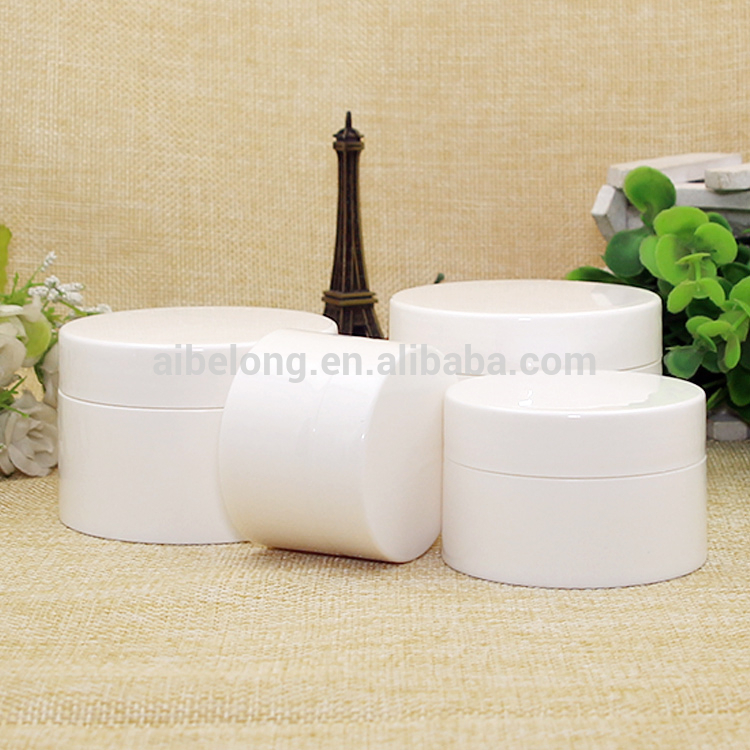 IBELONG hot sale 30g 50g 100g 120g cheap empty glossy white cosmetic plastic packaging jar for cream manufacturer