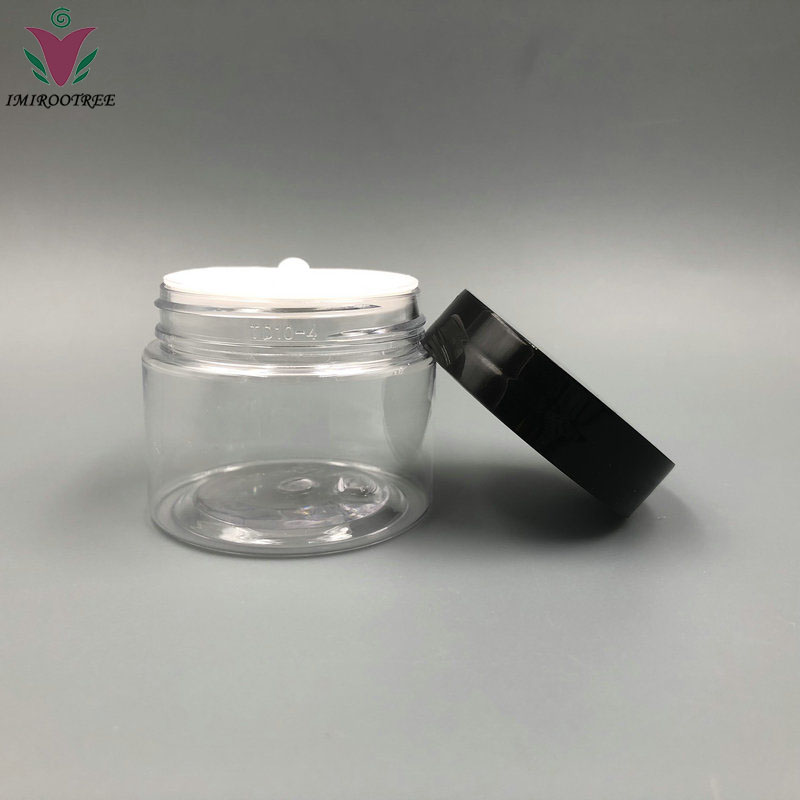 IMIROOTREE PET Black 30ml 50ml 100ml Clear Cream Hair Cream Plastic Cosmetic Bottle Empty PP Jar with Lid