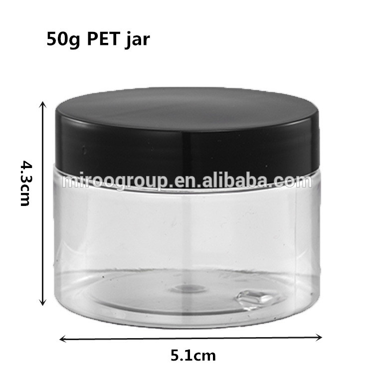 IMIROOTREE PET Black 30ml 50ml 100ml Clear Cream Hair Cream Plastic Cosmetic Bottle Empty PP Jar with Lid