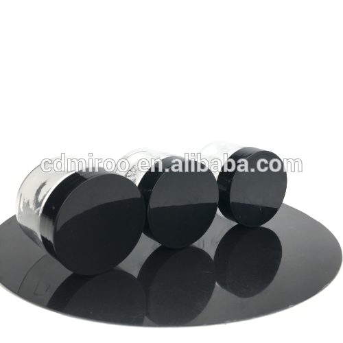IMROOTREE custom logo 50ml Black lid plastic facial care jar clear cosmetic cream packing jar PET with wide mouth
