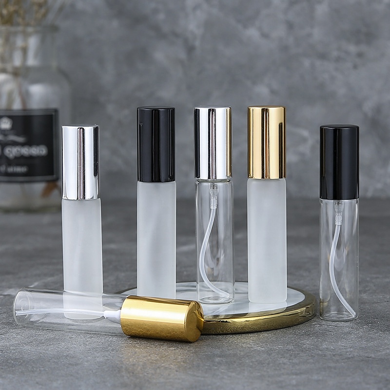 IN STOCK 10ml Empty high quality OEM shiny gold sprayer glass bottle tube perfume unique perfume bottle