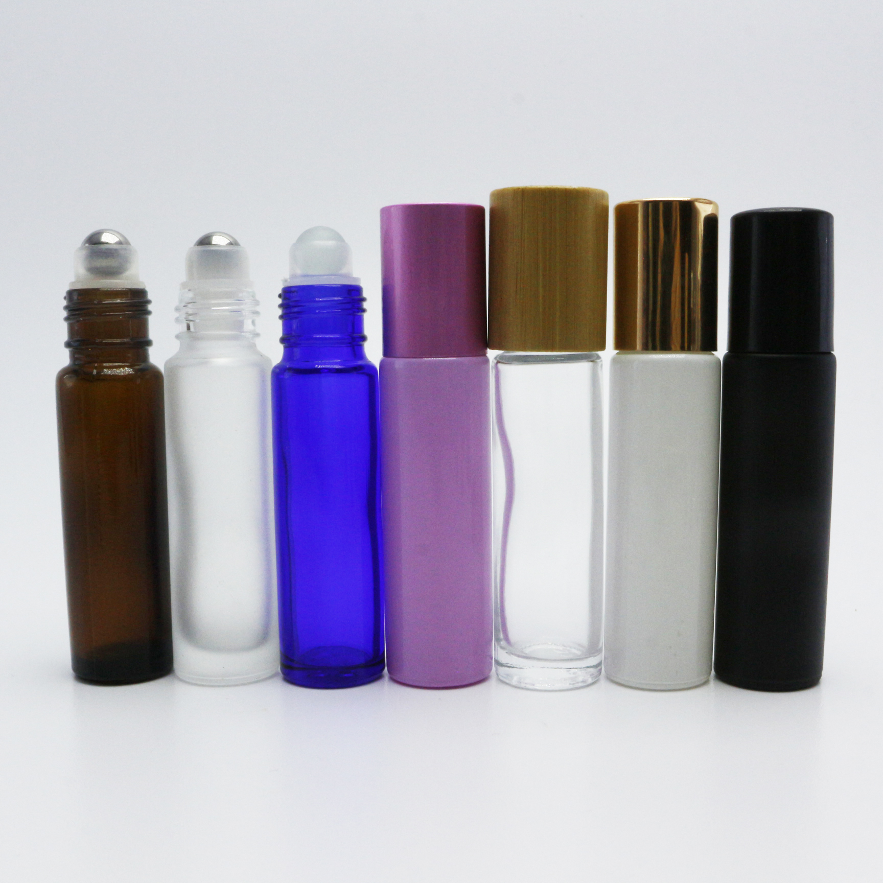 IN STOCK 3ml 5ml 8ml 10ml 15ml clear amber colored glass roll on bottle RL-888B