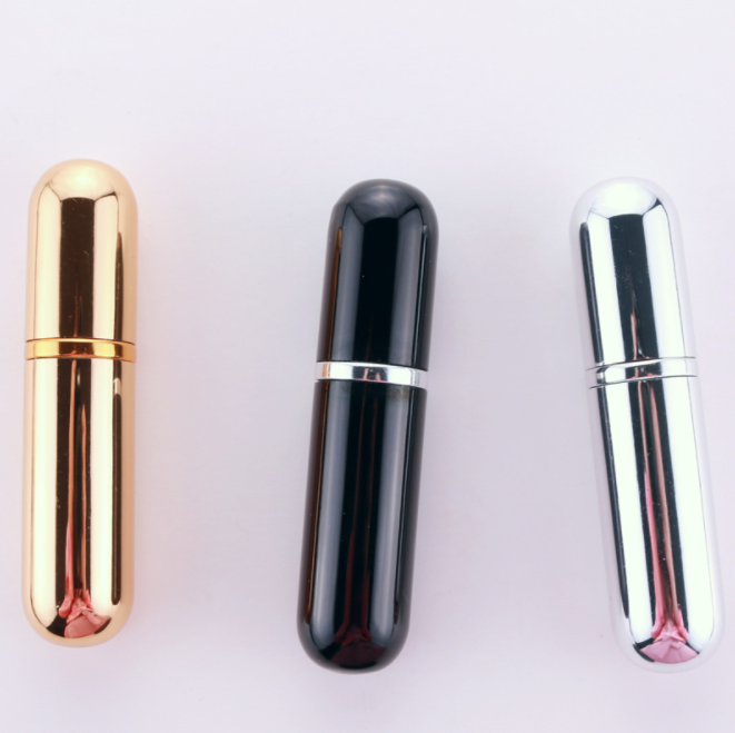 IN STOCK Fancy 5Ml  Colored Cylinder Glass Perfume Pump Spray Bottle