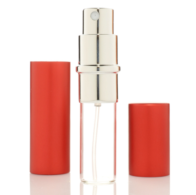 IN STOCK Fancy 5Ml Colored Cylinder Glass Perfume Pump Spray Bottle