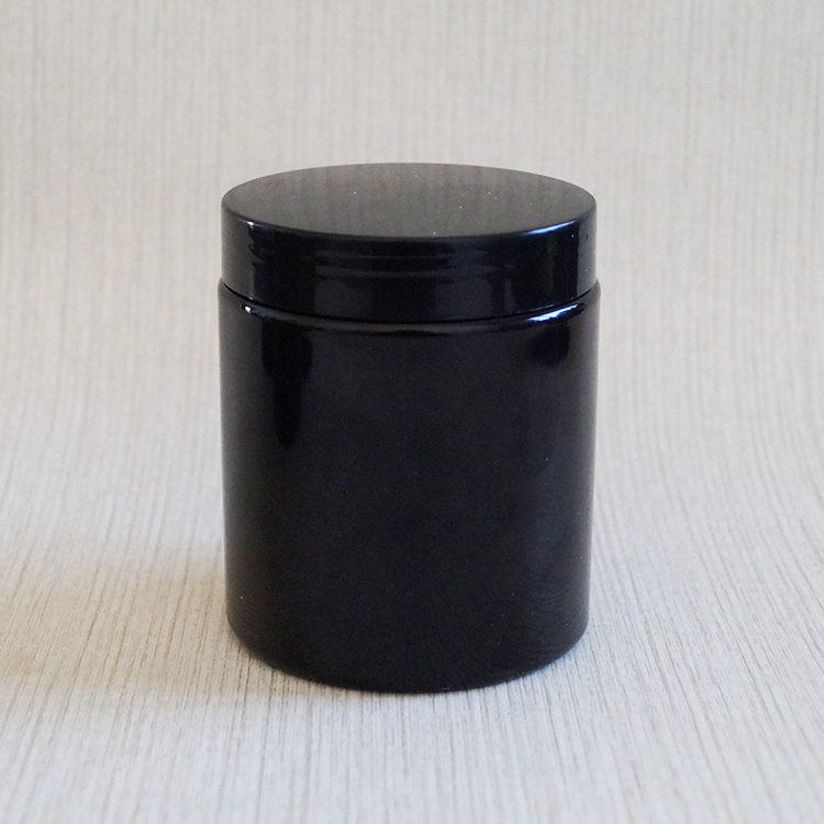IN STOCK Plastic Lotion Body Butter Hair Cream Care Pomade container PET Black 16 oz 4 oz 8 oz Plastic Jars with Black Lids
