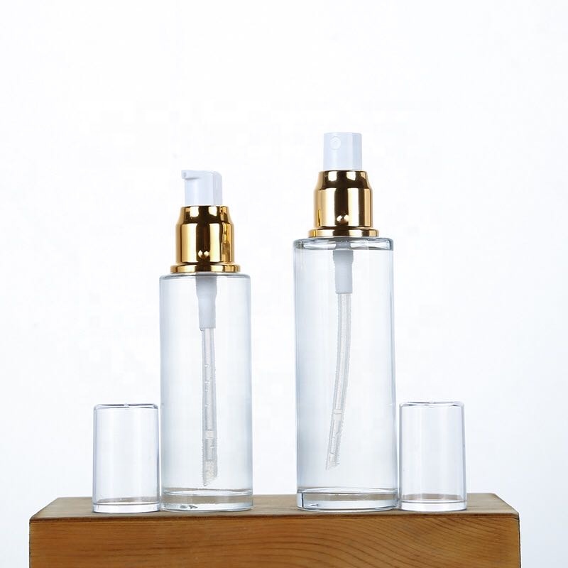 IN STOCK luxury 30ml 50ml 100ml glass serum airless bottle with pump