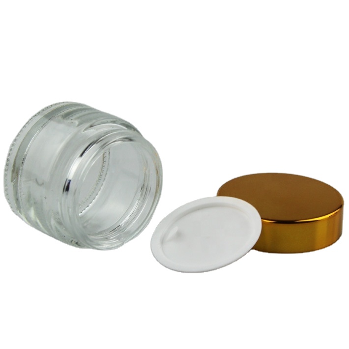 IN STOCk 30g Clear Glass Cream Lotion Jar With Lid