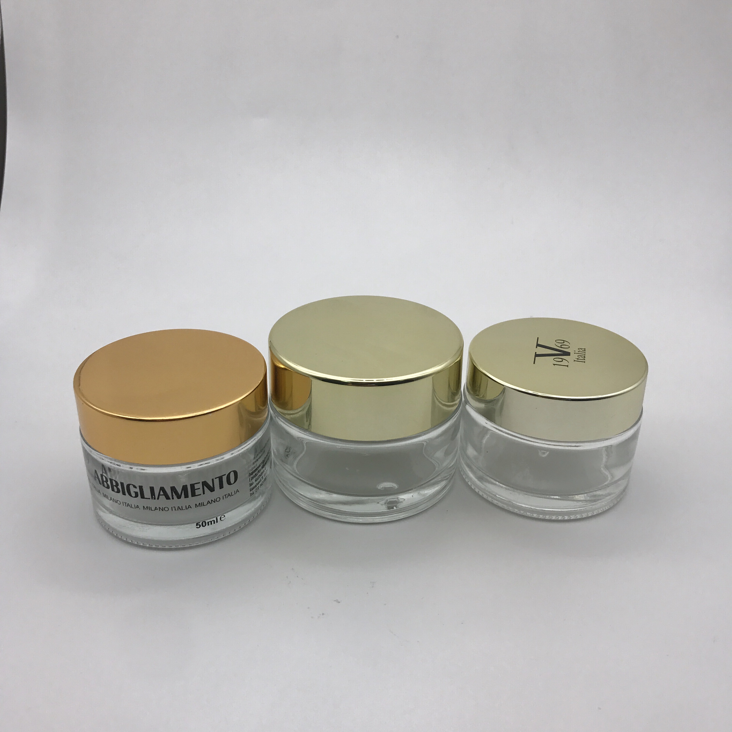IN STOCk 30g Clear Glass Cream Lotion Jar With Lid
