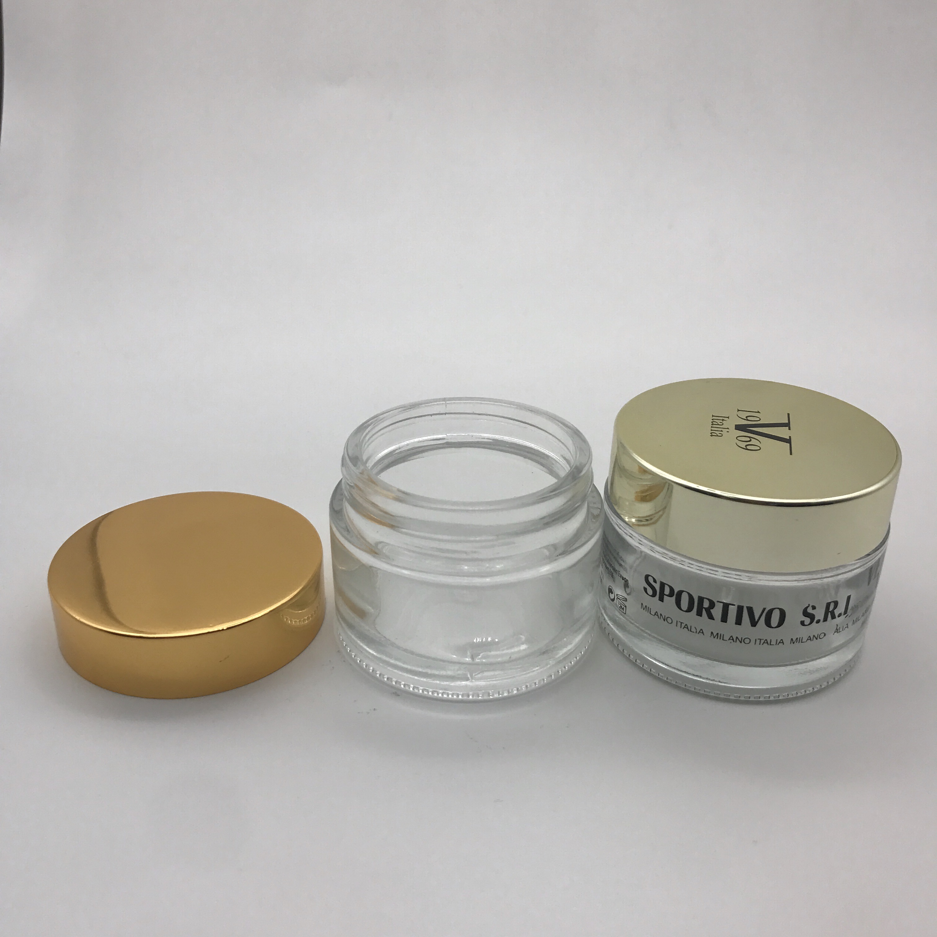 IN STOCk 30g Clear Glass Cream Lotion Jar With Lid