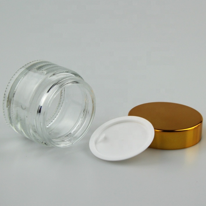 IN STOCk 30g Clear Glass Cream Lotion Jar With Lid
