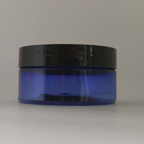IN stock 200ml blue Cosmetics plastic PET jar with black cap for hand cream