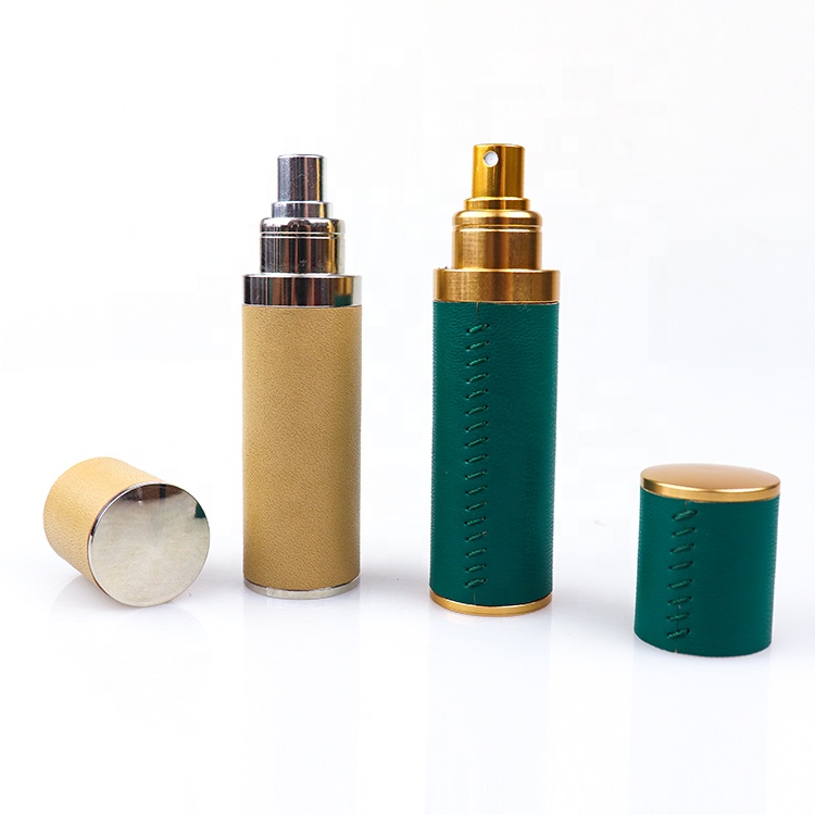 ISO BSCI LVMH factory eco friendly luxury twist up glass atomizer sprayer atomizer bottle refillable leather perfume atomizer
