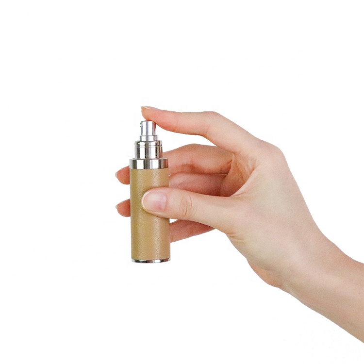 ISO BSCI LVMH factory eco friendly luxury twist up glass atomizer sprayer atomizer bottle refillable leather perfume atomizer