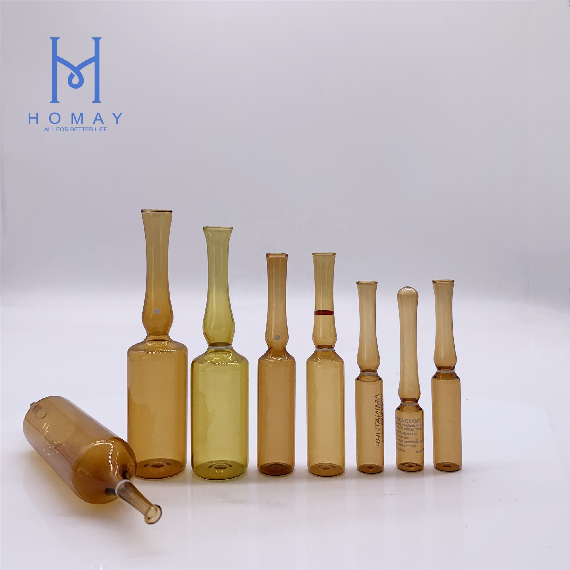 ISO YBB 1ml,2ml,3ml,5ml,10ml clear amber glass empty ampoules for injection