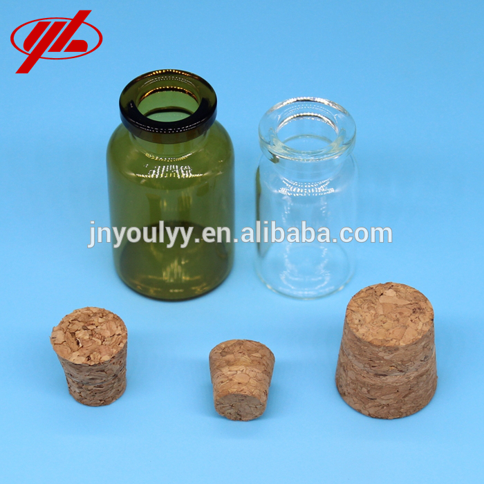 ISO YBB Standard Pharmaceutical Glass Vial Bottle with Cork Manufacturer