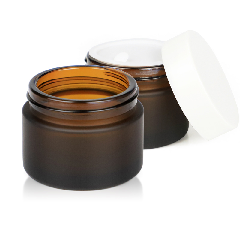 Idealpak Apothecary Bottles 8 oz Cosmetic Packaging Frosted Amber Small Glass Cosmetic Jars Suppliers