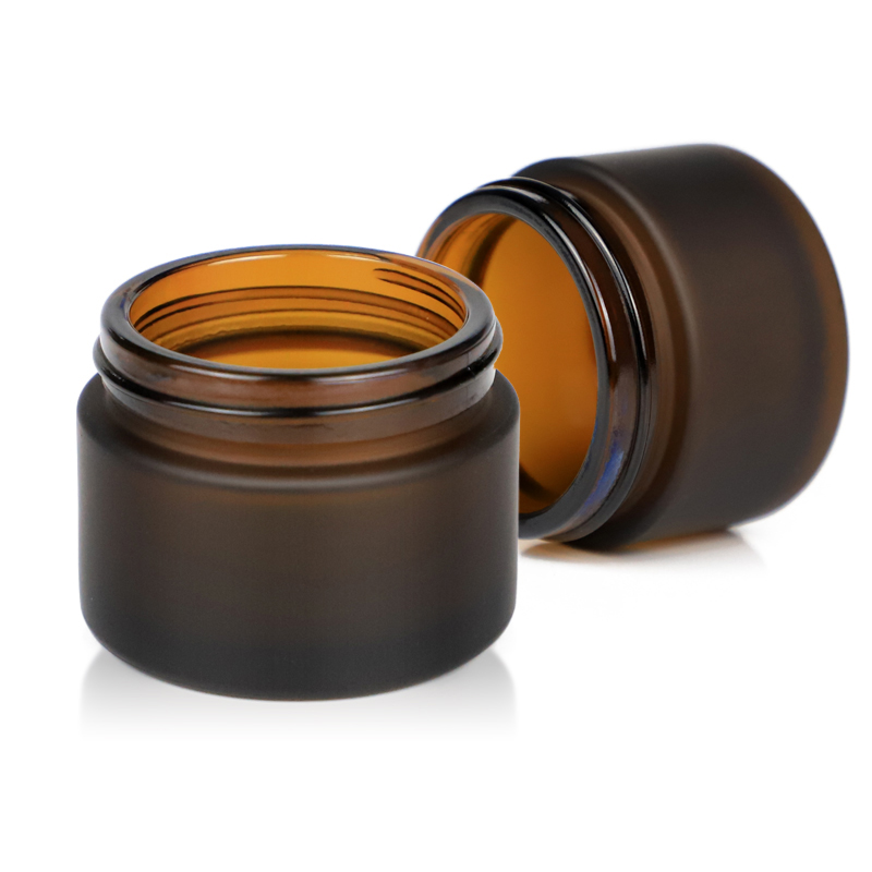 Idealpak Apothecary Bottles 8 oz Cosmetic Packaging Frosted Amber Small Glass Cosmetic Jars Suppliers