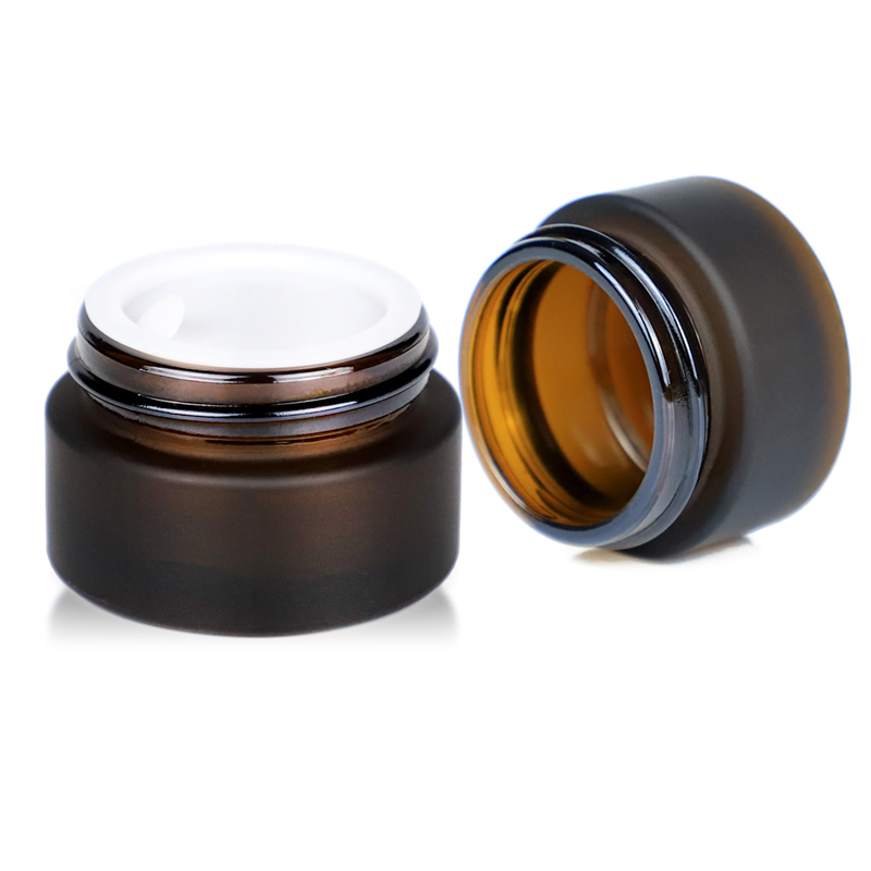 Idealpak Custom Wholesale Black Small Lip Scrub Bamboo Cap Cream Jars Aroma Diffuser Bottle Empty Glass Jar for Cosmetic