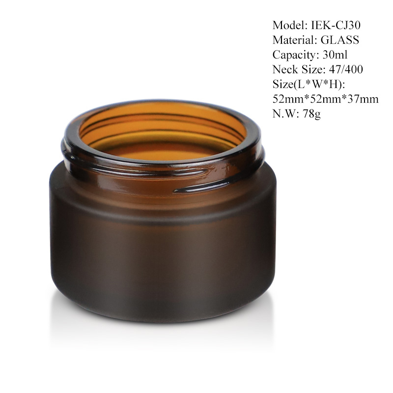 Idealpak Wholesale Amber Cosmetic Containers Cream Glass Jars Bulk Cosmetic Glass Jar with Lids