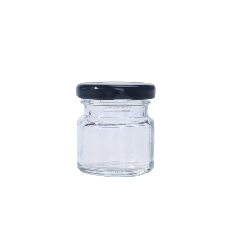 In Bulk Mini Honey Glass Jar Jars Wholesale Custom 1oz 2oz Empty Round Clear Jam Honey Glass Jar