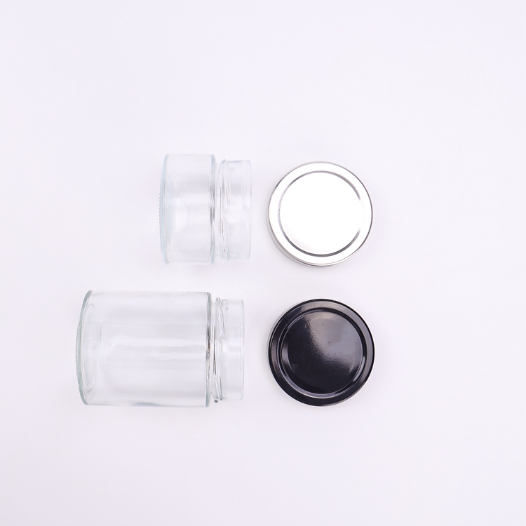 In Bulk Mini Honey Glass Jar Jars Wholesale Custom 1oz 2oz Empty Round Clear Jam Honey Glass Jar