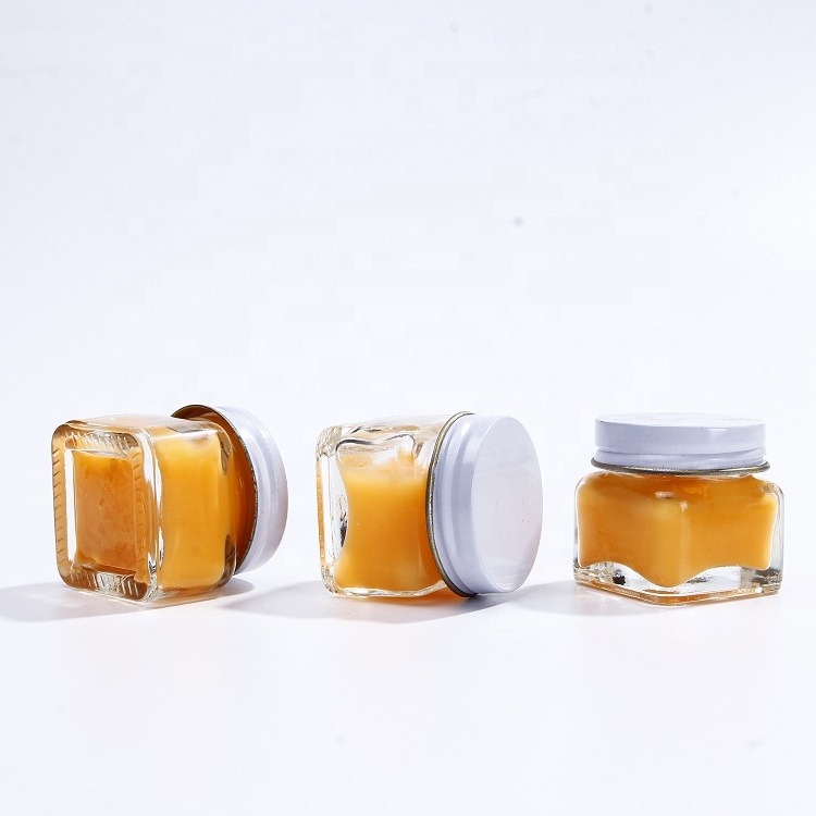 In Bulk Small Square Glass Jars and Containers Glass Jar With Aluminium Screw Lid