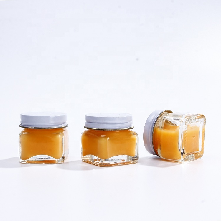 In Bulk Small Square Glass Jars and Containers Glass Jar With Aluminium Screw Lid