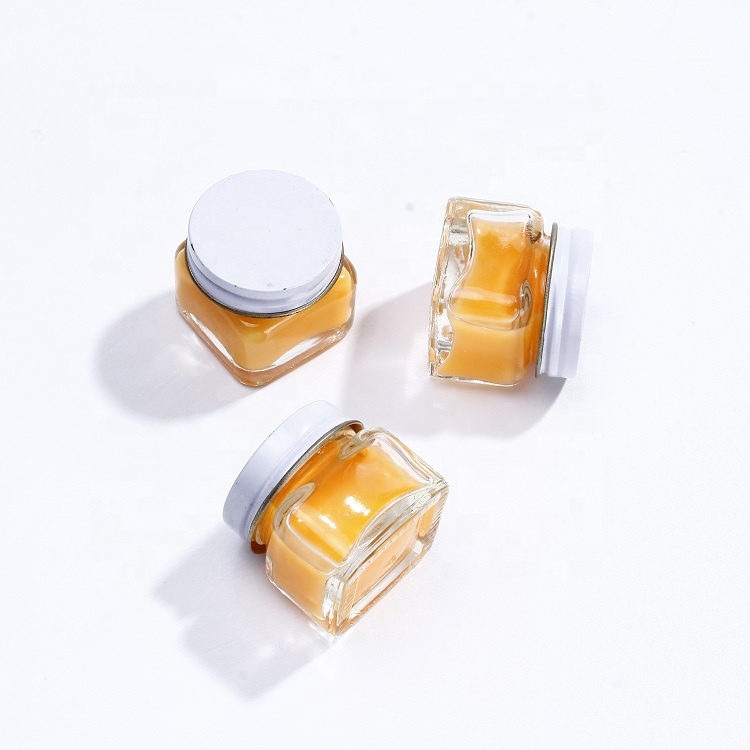 In Bulk Small Square Glass Jars and Containers Glass Jar With Aluminium Screw Lid