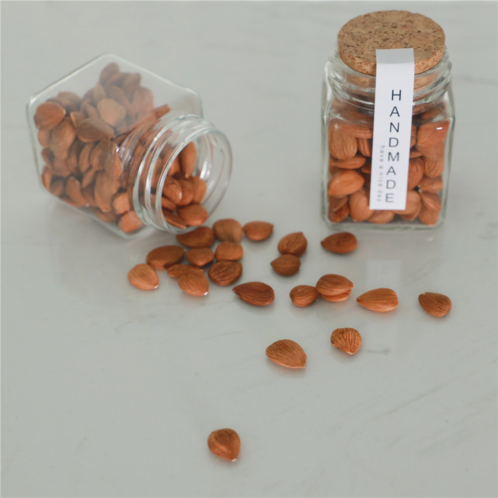 In Bulk Transparent 380ml Jam/ Honey /Canned Food Square Glass Jar with Open Mouth Wooden Cork