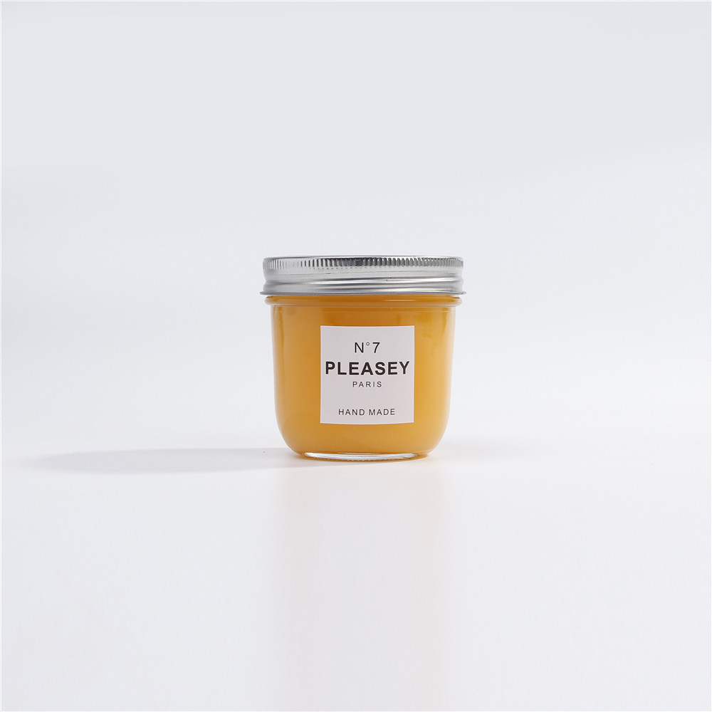 In Bulk round sauce dressing glass packaging jar wide mouth container with Aluminum lids jam glass terrine