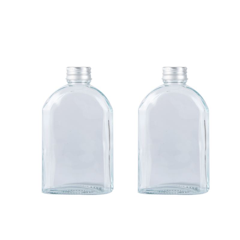 In Stock 100ml 200ml 250ml 350ml 500ml Empty Flat Glass Beverage Bottles Wine Bottle with Metal Screw Cap