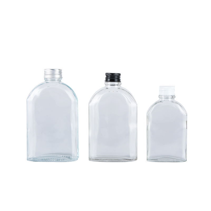 In Stock 100ml 200ml 250ml 350ml 500ml Empty Flat Glass Beverage Bottles Wine Bottle with Metal Screw Cap